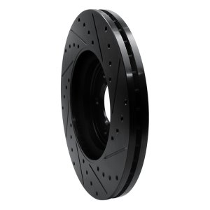 Jaguar XK Brake Rotor (1) - Front Left - R1 Concepts - Drilled & Slotted - Black - `06-`10